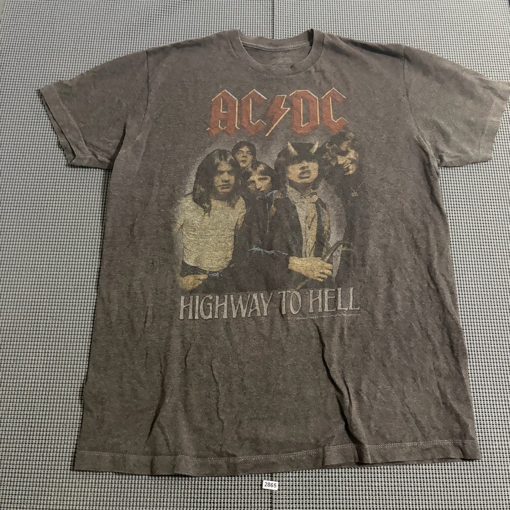 AC/DC Highway to Hell Graphic T-Shirt Charcoal Gray Mens L